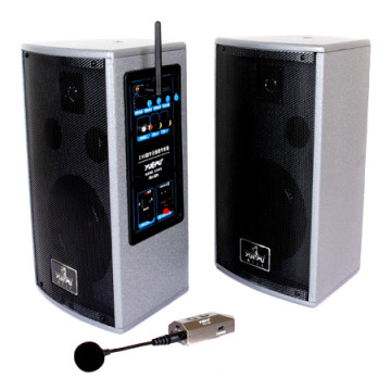 2.4G conjunto de alto-falantes com transmissor e microfone, 60W